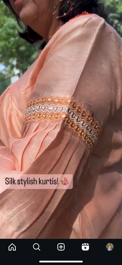 Peach Pure Chanderi Silk Top