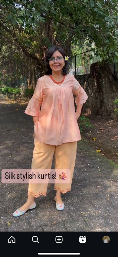 Peach Pure Chanderi Silk Top