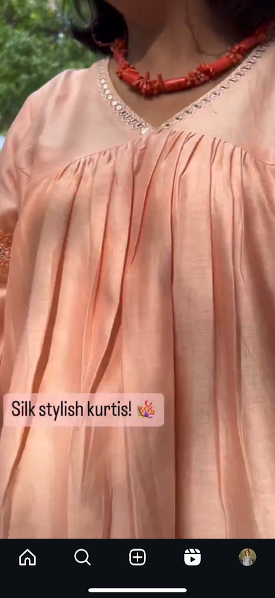 Peach Pure Chanderi Silk Top