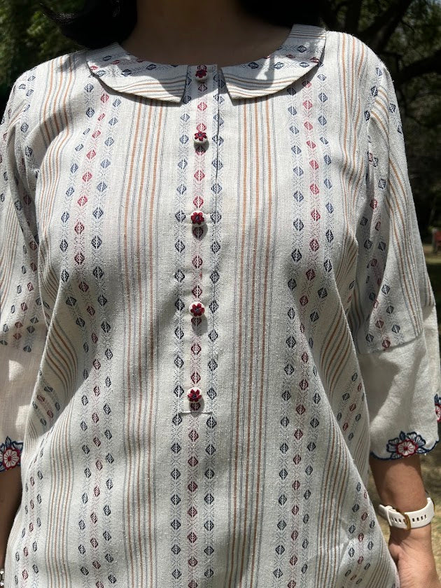 Cotton Linen Striped Co Ord Set
