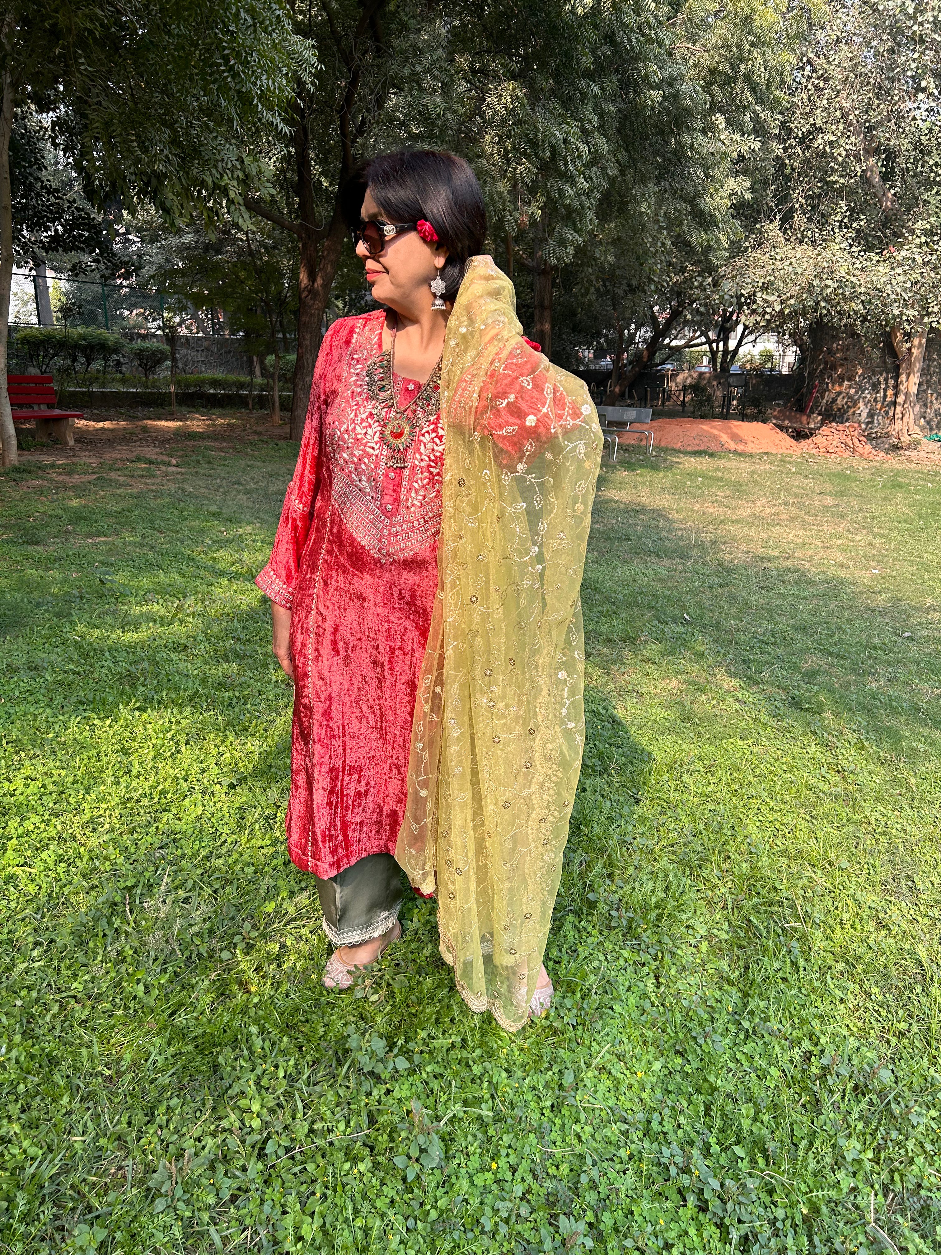 Lace Sequin Dupatta