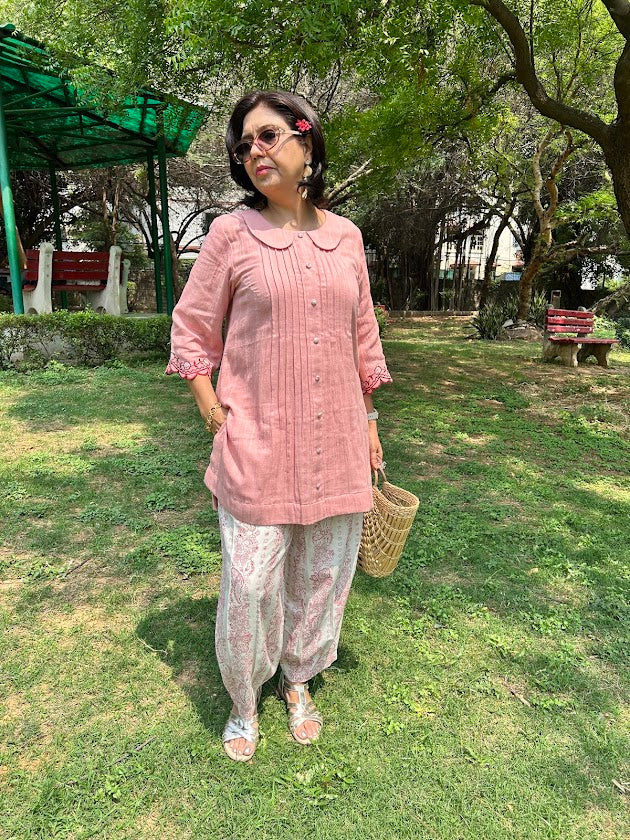 Pink Checks Cotton Co Ord Set