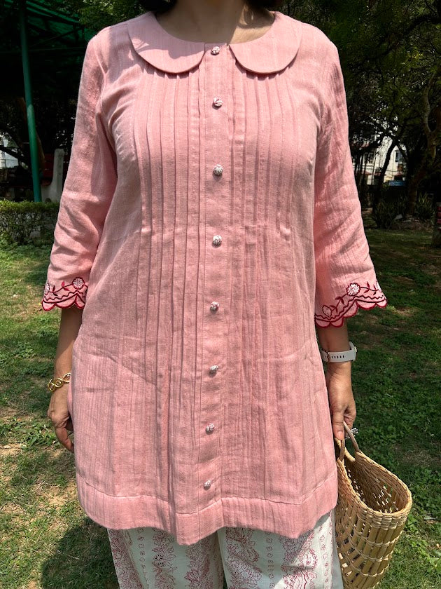 Pink Checks Cotton Co Ord Set