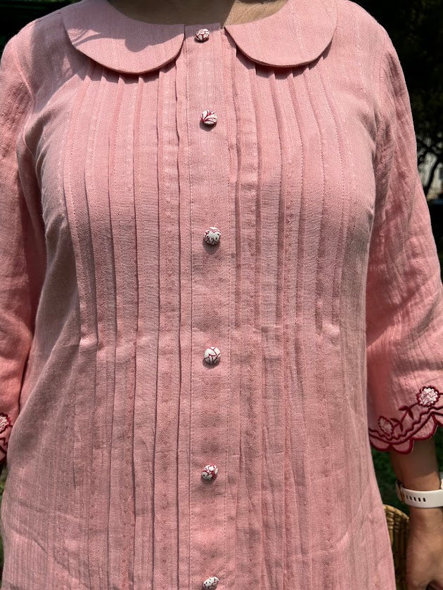 Pink Checks Cotton Co Ord Set