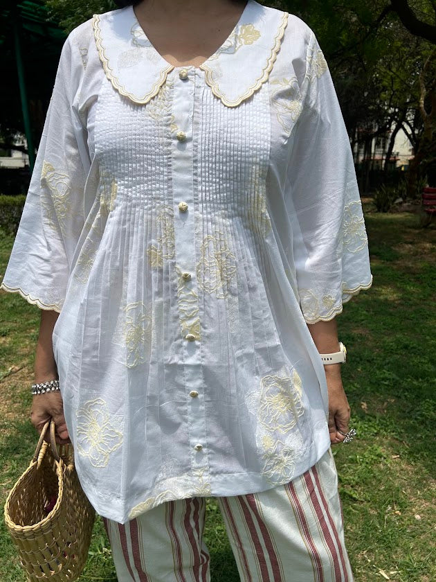 White Cotton Co Ord Set