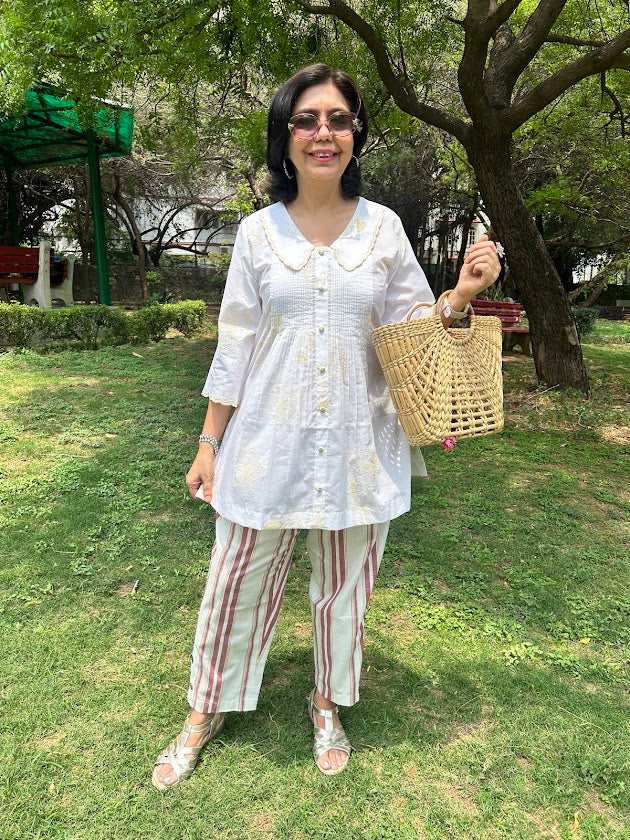 White Cotton Co Ord Set