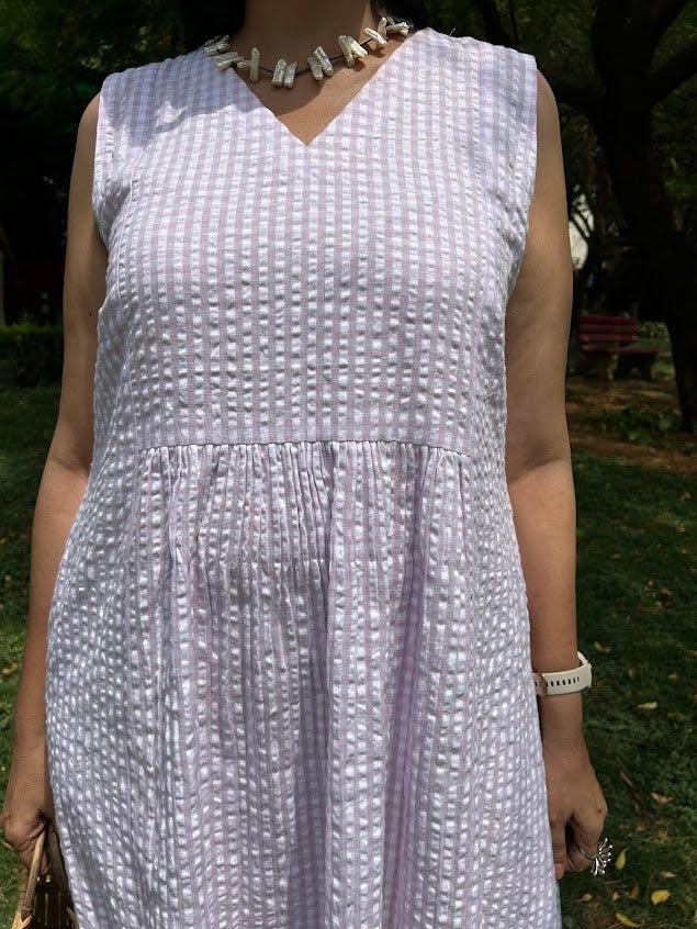 Lavender Dress With Overlay