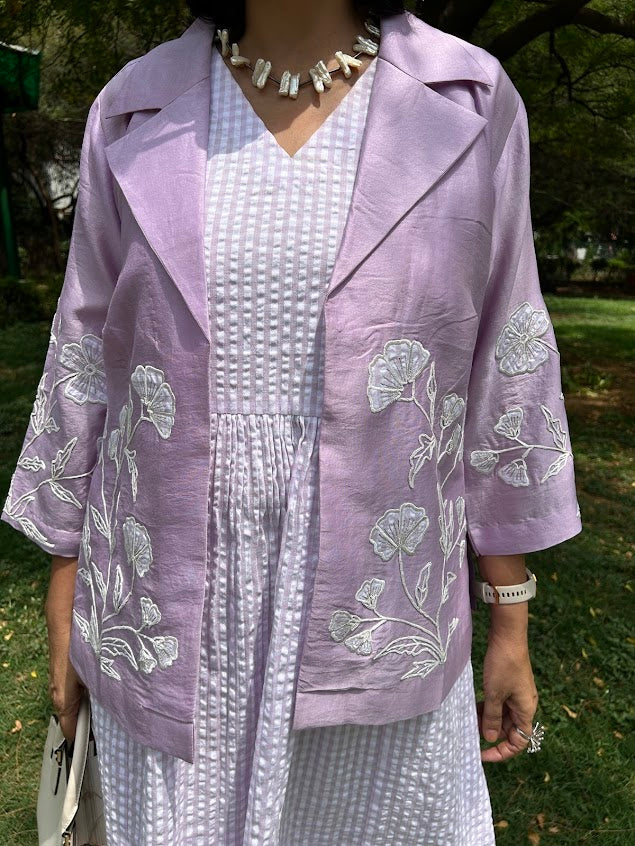 Lavender Dress With Overlay