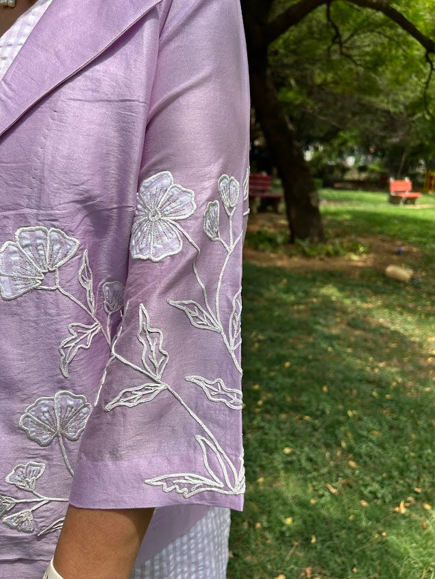 Lavender Dress With Overlay