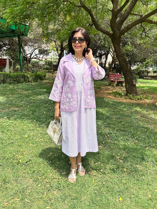 Lavender Dress With Overlay