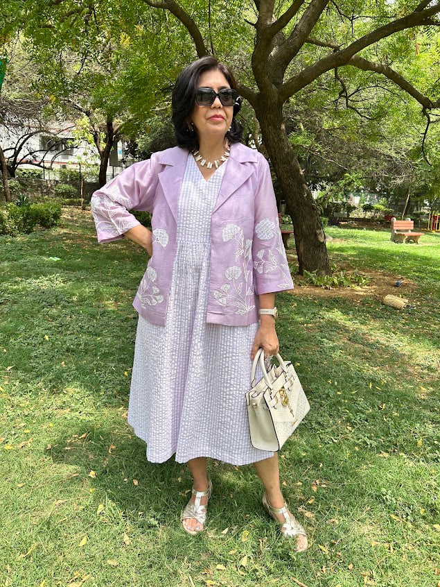 Lavender Dress With Overlay