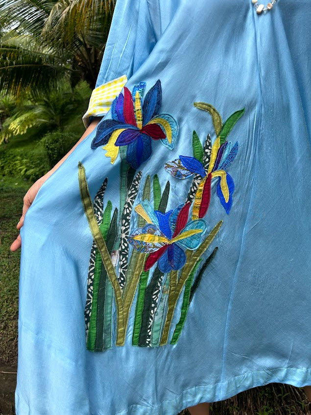 Blue Iris Appliqué Dress