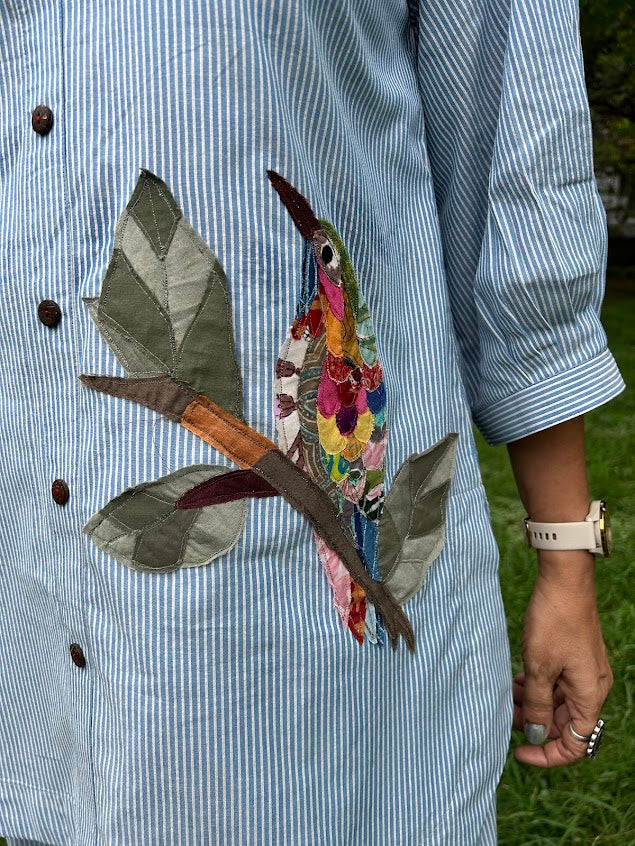 Striped With Intricate Bird Co Ord Set