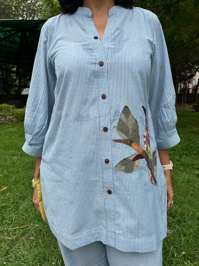 Striped With Intricate Bird Co Ord Set