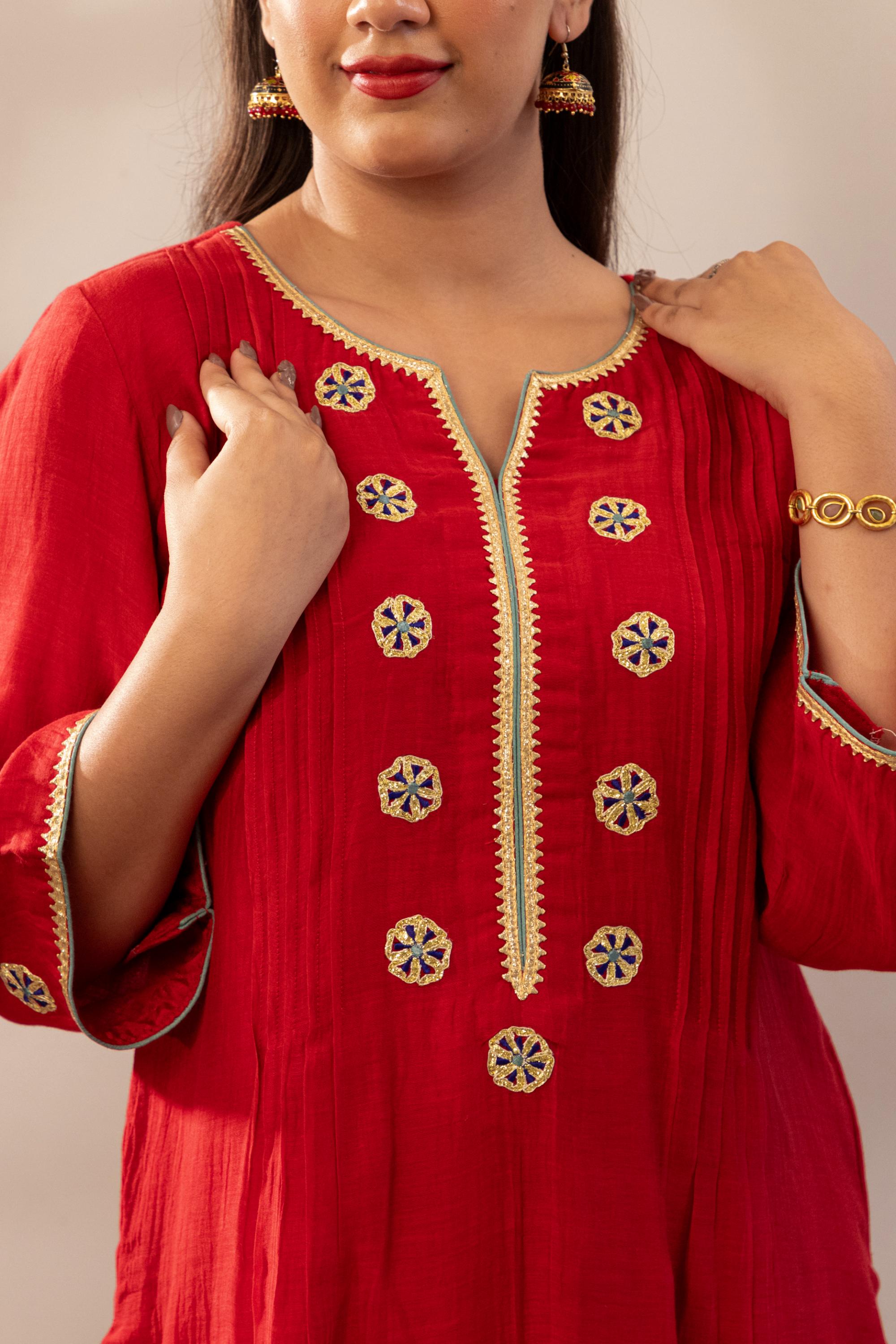 Sanduk Lal Kurta Set