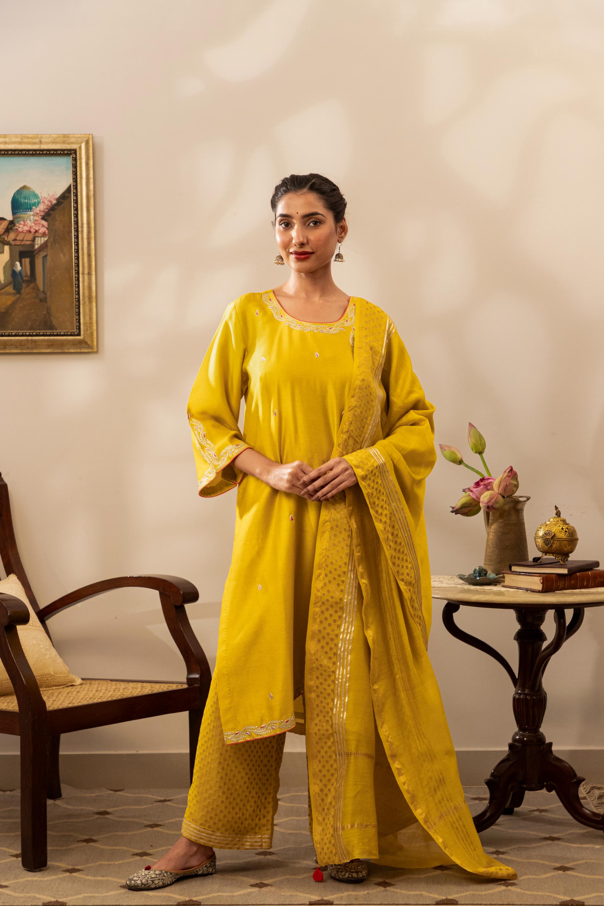 Sunheri Haldi Kurta Set