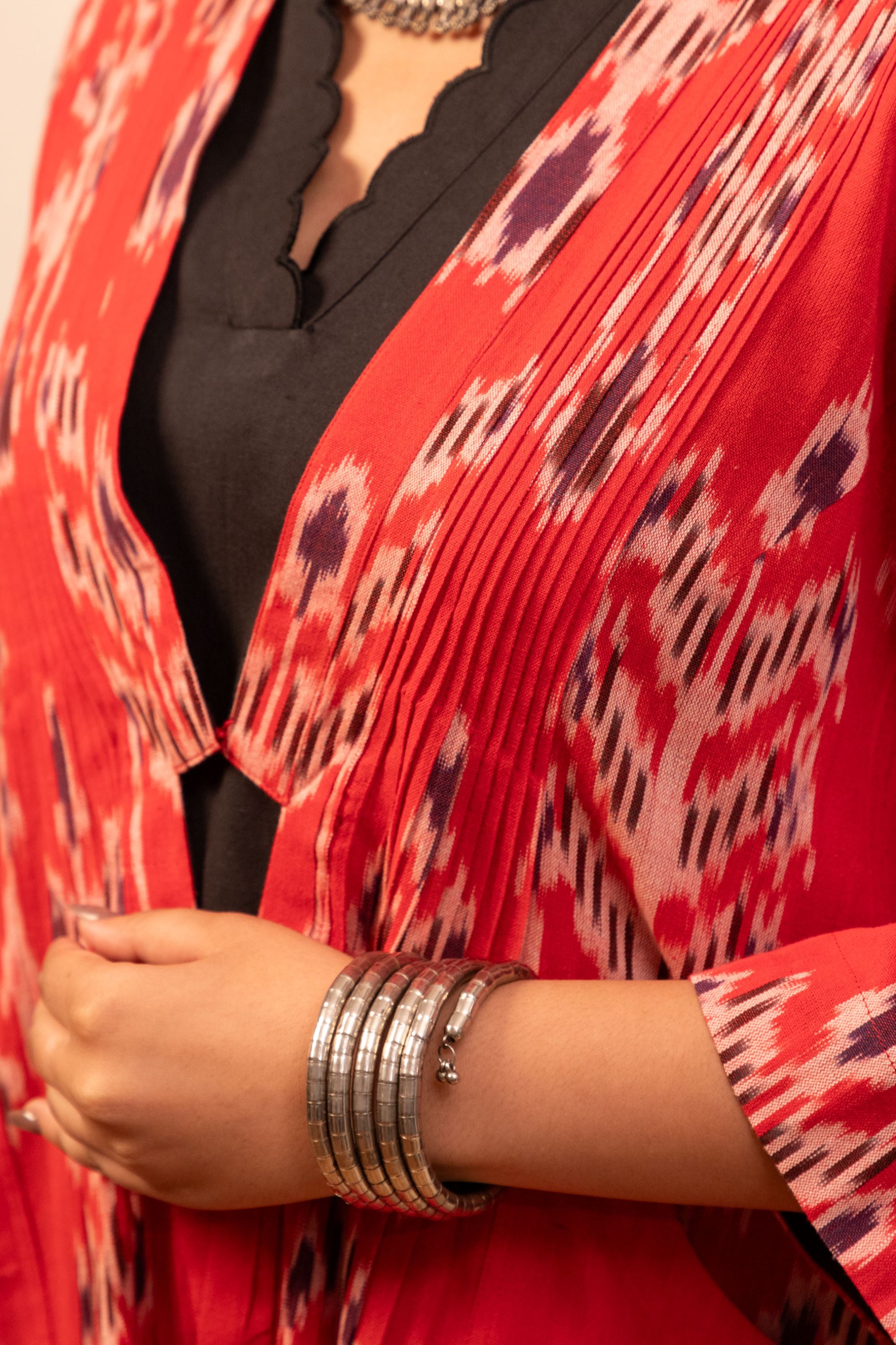 Red China Ikkat Jacket