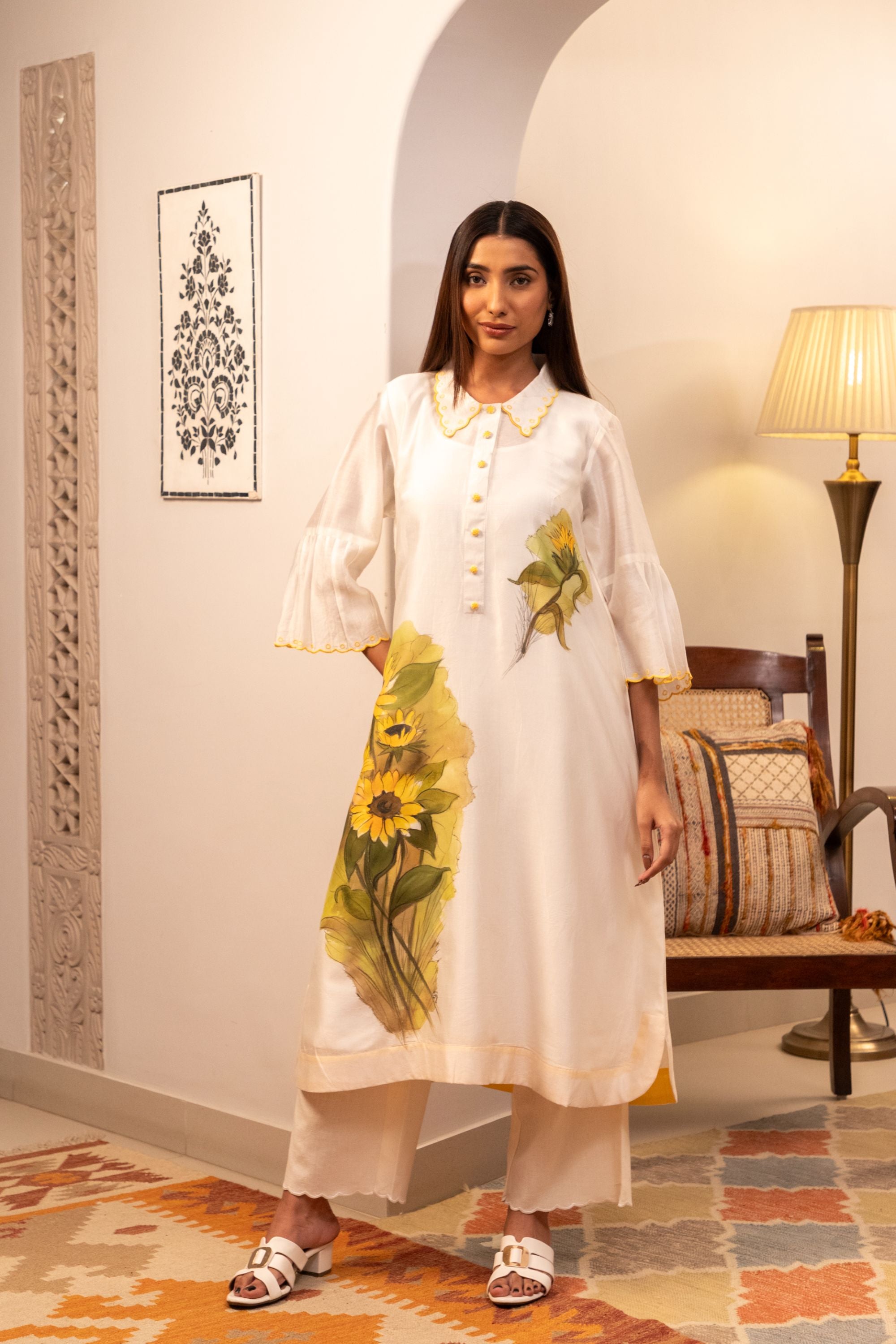 Sunflower Chanderi Kurta Set