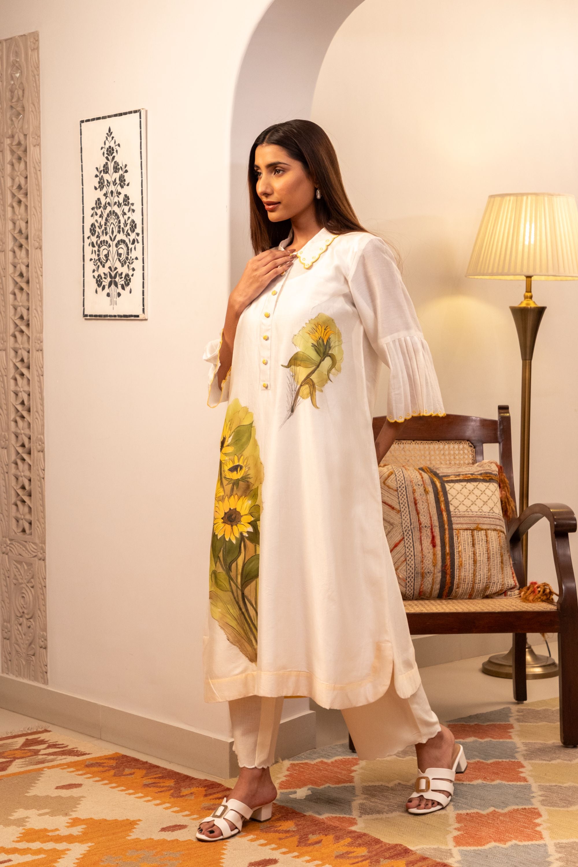 Sunflower Chanderi Kurta Set