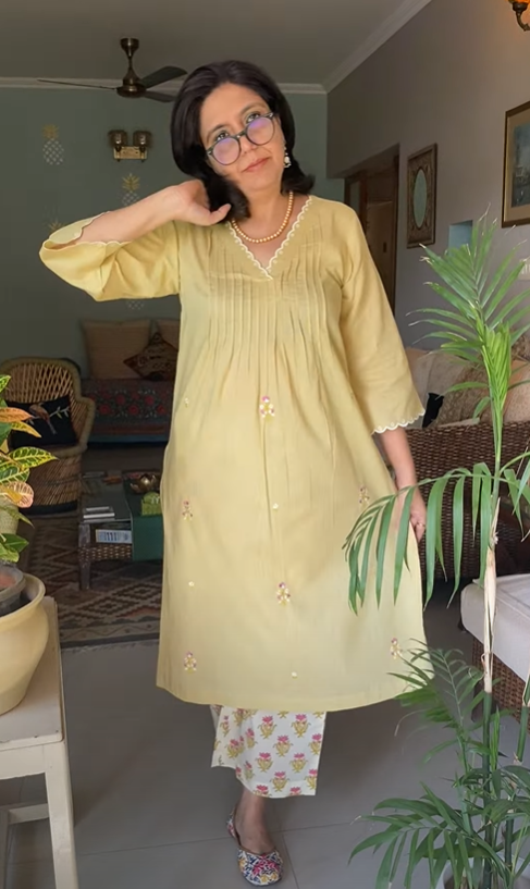 Yellow Lotus Kurta