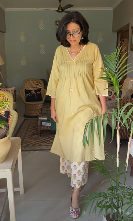 Yellow Lotus Kurta