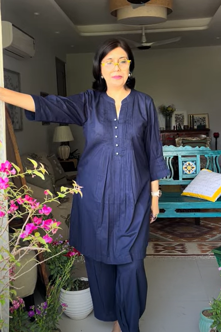 Royal Blue Cotton Co Ord Set
