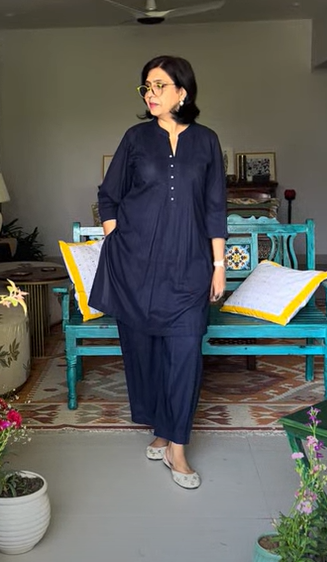 Royal Blue Cotton Co Ord Set