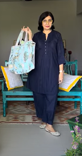 Royal Blue Cotton Co Ord Set