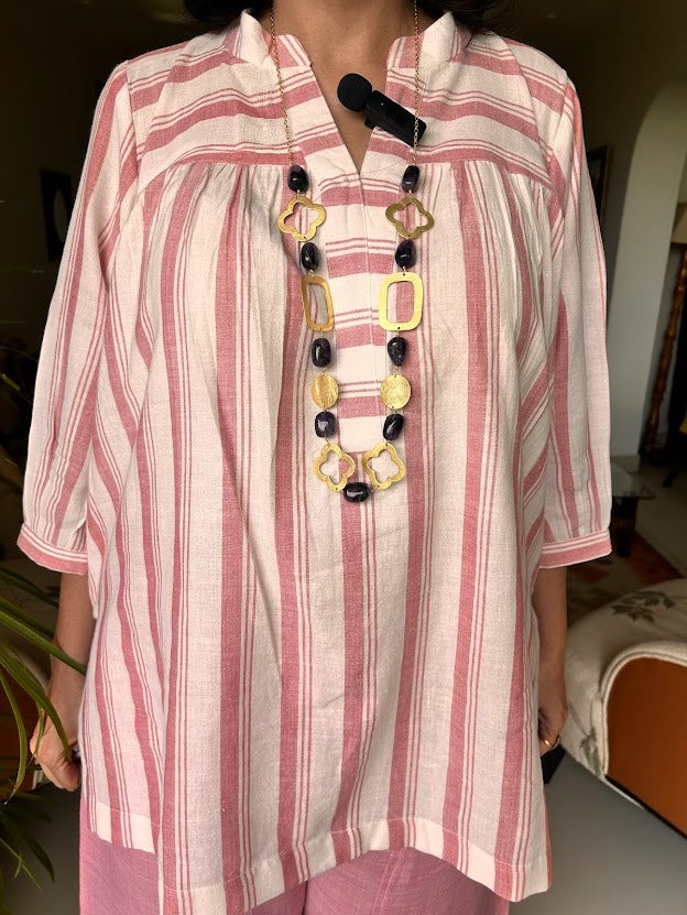 Rosy Striped Top