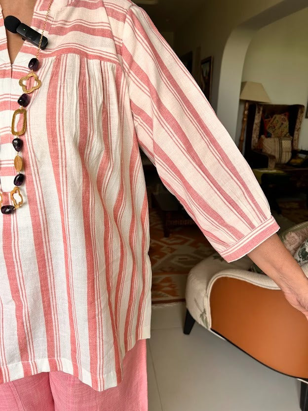 Rosy Striped Top