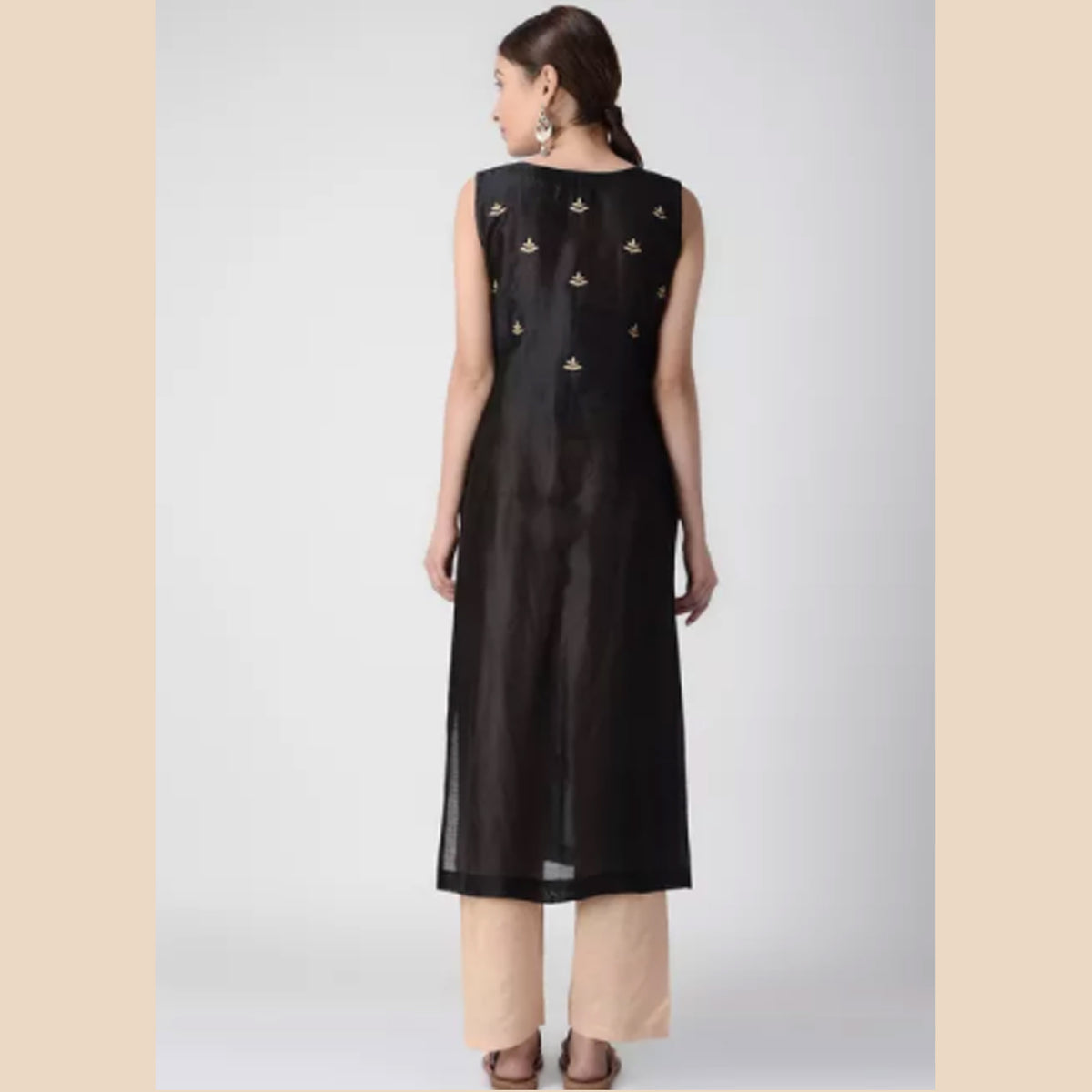 Black Chanderi Jacket with Tilla Embroidery