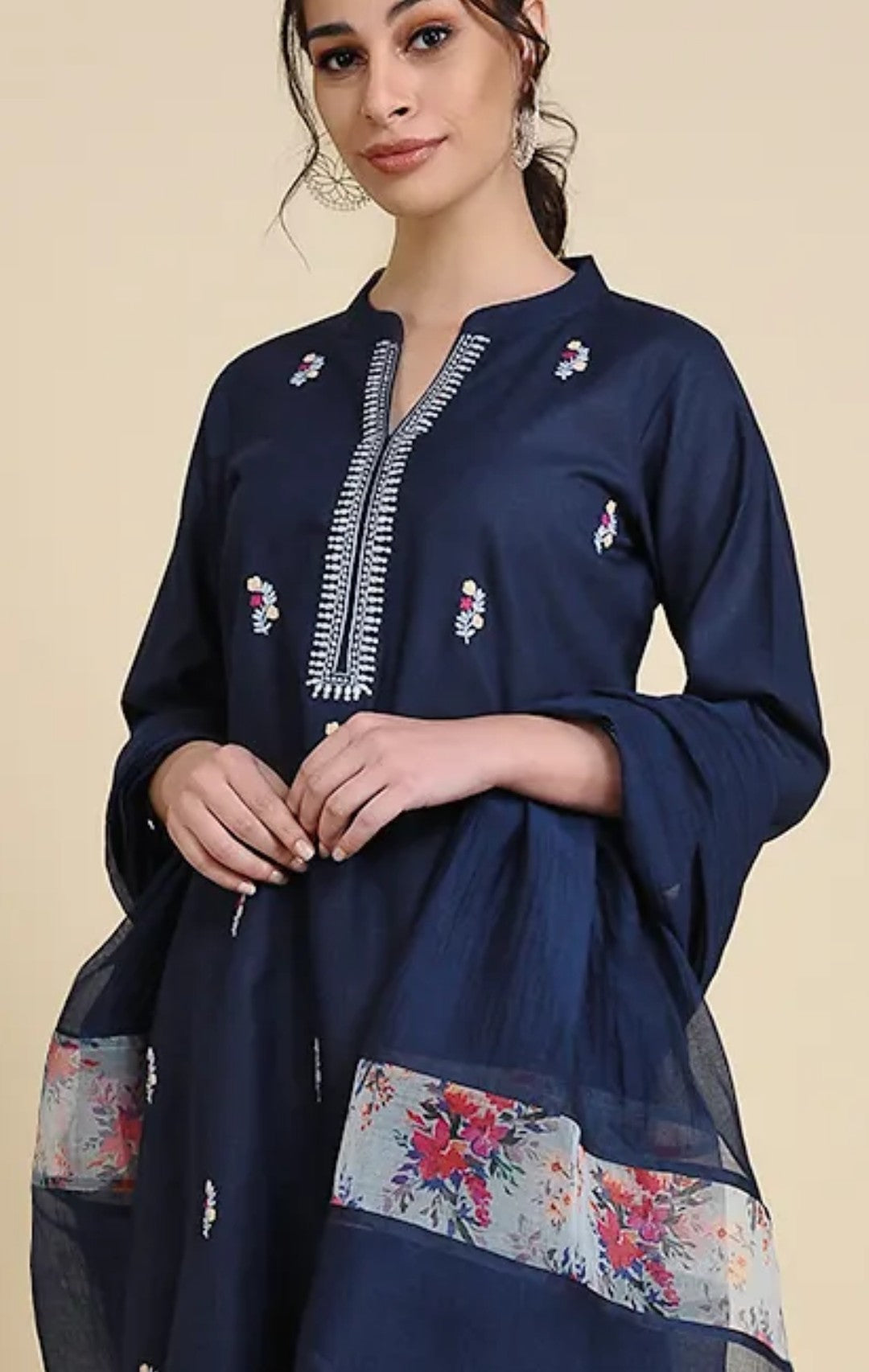 Blue_Matka_cotton_kurta_with_embroidery