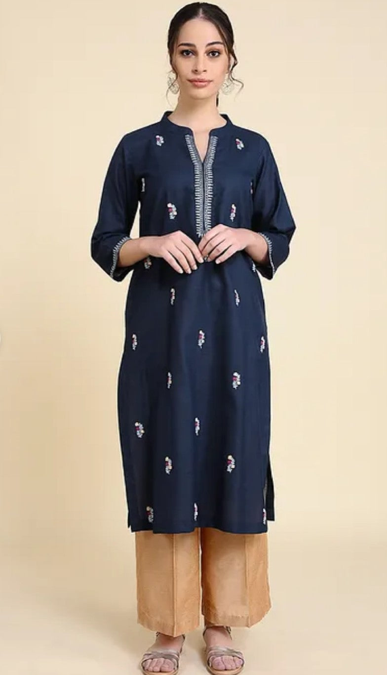 Blue_Matka_cotton_kurta_with_embroidery