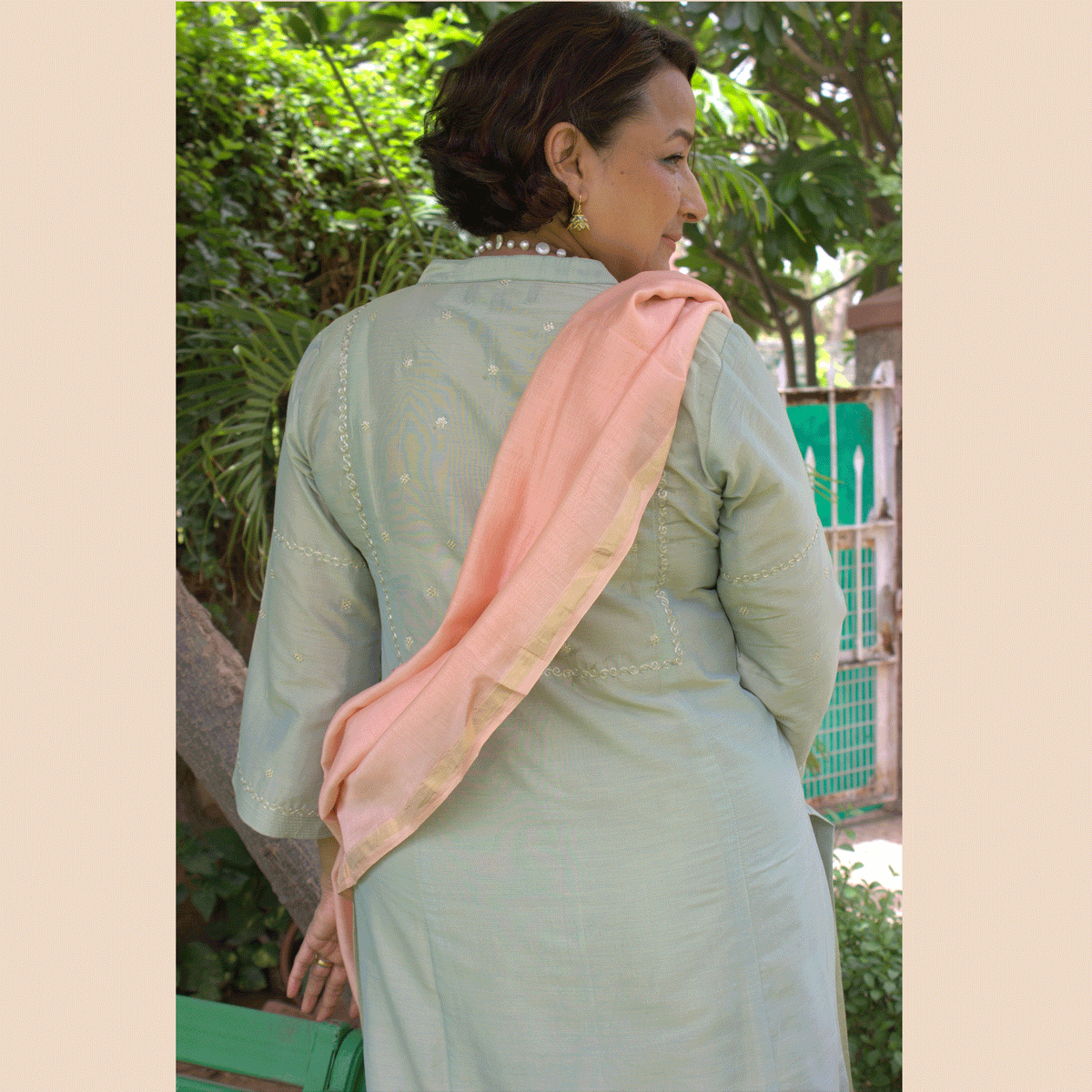 Silver pea Kurta set