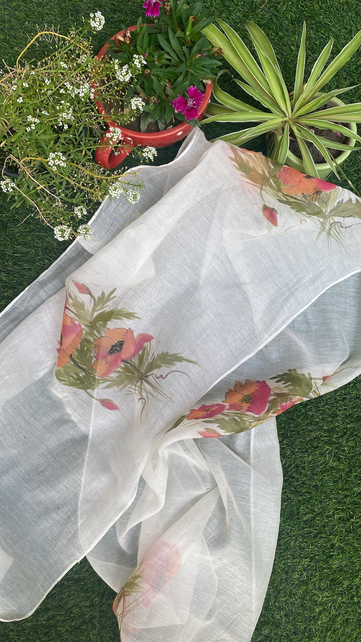 Apricot flower stole